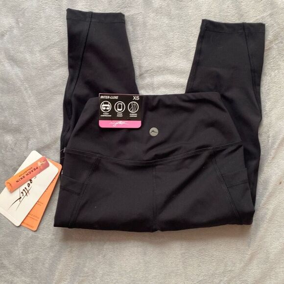 Gottex Inter-Luxe Leggings Capri Black EXTRA SMALL Peach Skin Collection - Picture 6 of 6